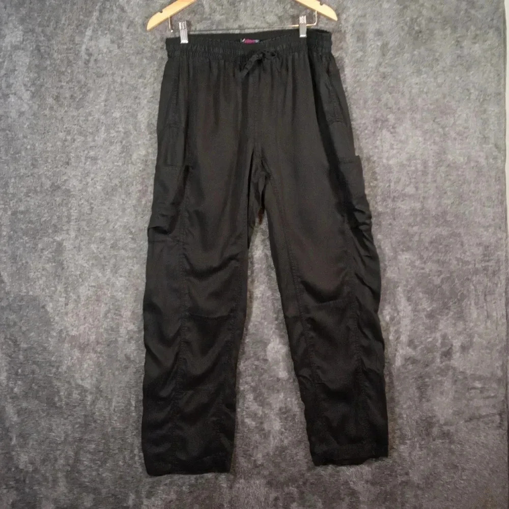 Johnny Was Leeshie Work Wear Pant Black Cargo Style 100% Lyocell Size Medium
